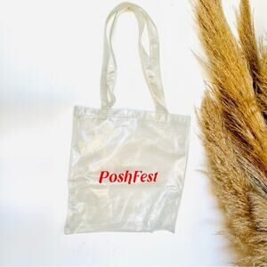 NEW POSHMARK POSH FIXINGS Clear Red Poshfest Reinforced Shopper Tote Bag Plastic